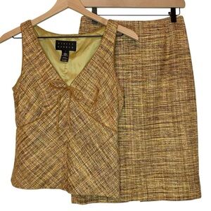 Finity Studio Silk Tweed Vest & Pencil Skirt Set